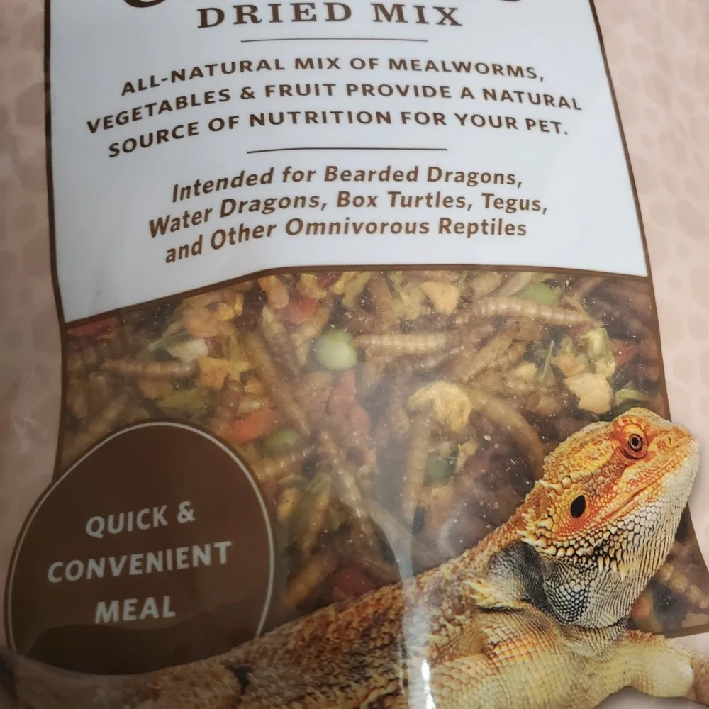 Aqua Culture Reptile Omnivore Dried Mix, 4 oz, 3pk Dried Mealworms Veg Fruit Mix